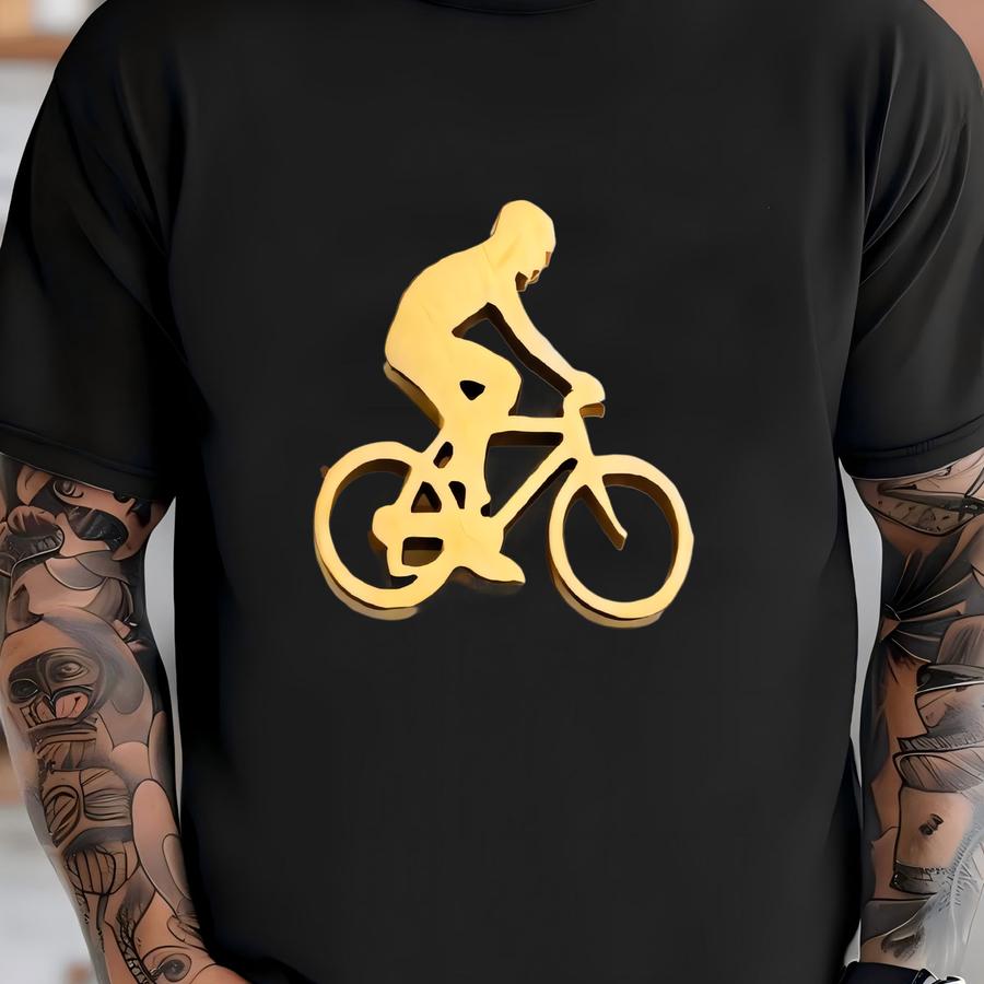 Cyclist Earrings Gift For Cyclist, Mountain Biking Gift Gold Stud Earrings, Gift For Mountain Biker, Gift For Cyclist, Bicycle Earrings T-shirt