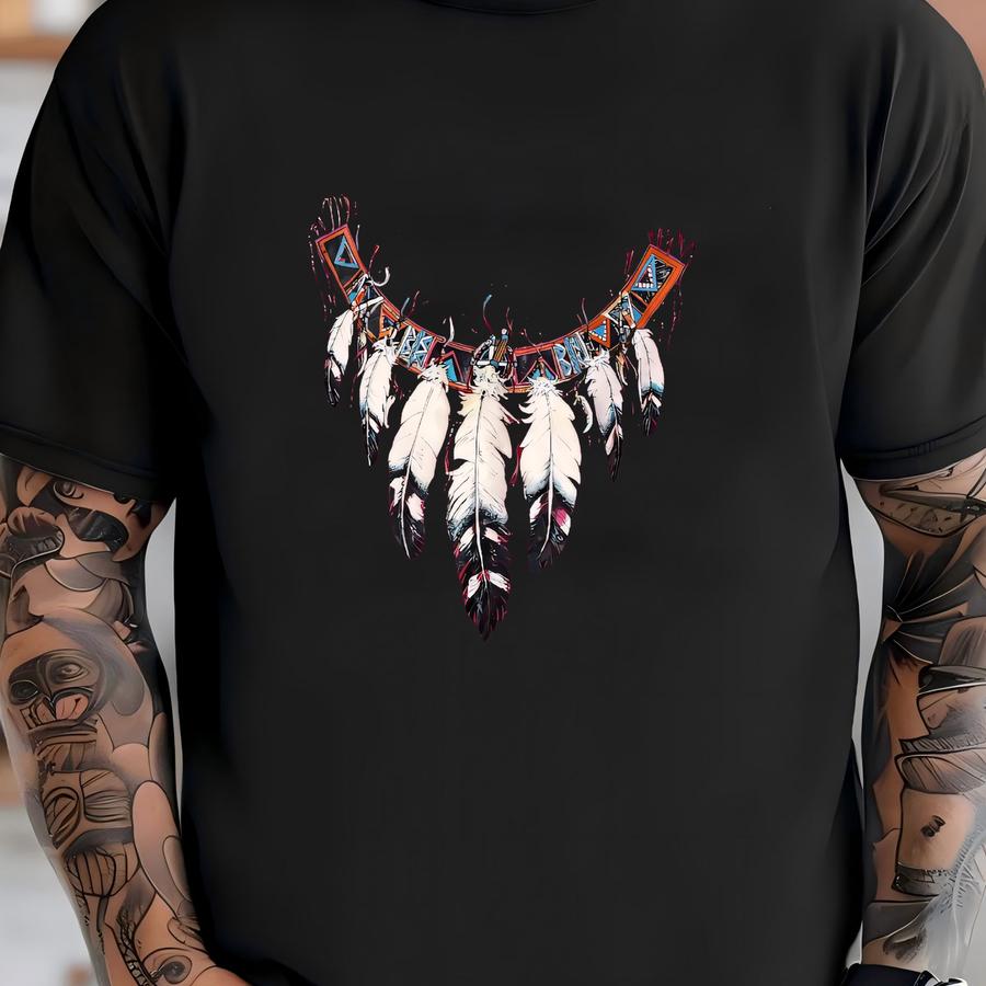 Vintage Tribal Dreamcatcher Feather Shirt - Sz 2xl - 90s Native American Southwestern Grunge T-shirt