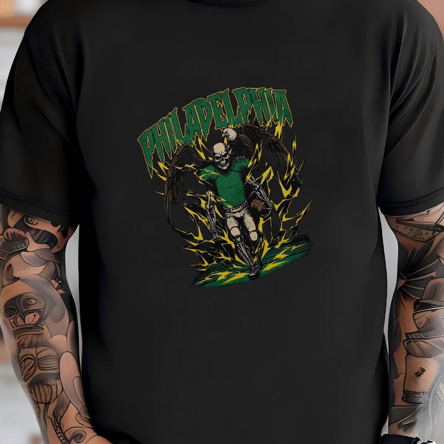 Philadelphia Football Skeleton Graphic Tee - Vintage Eagles Shirt T-shirt
