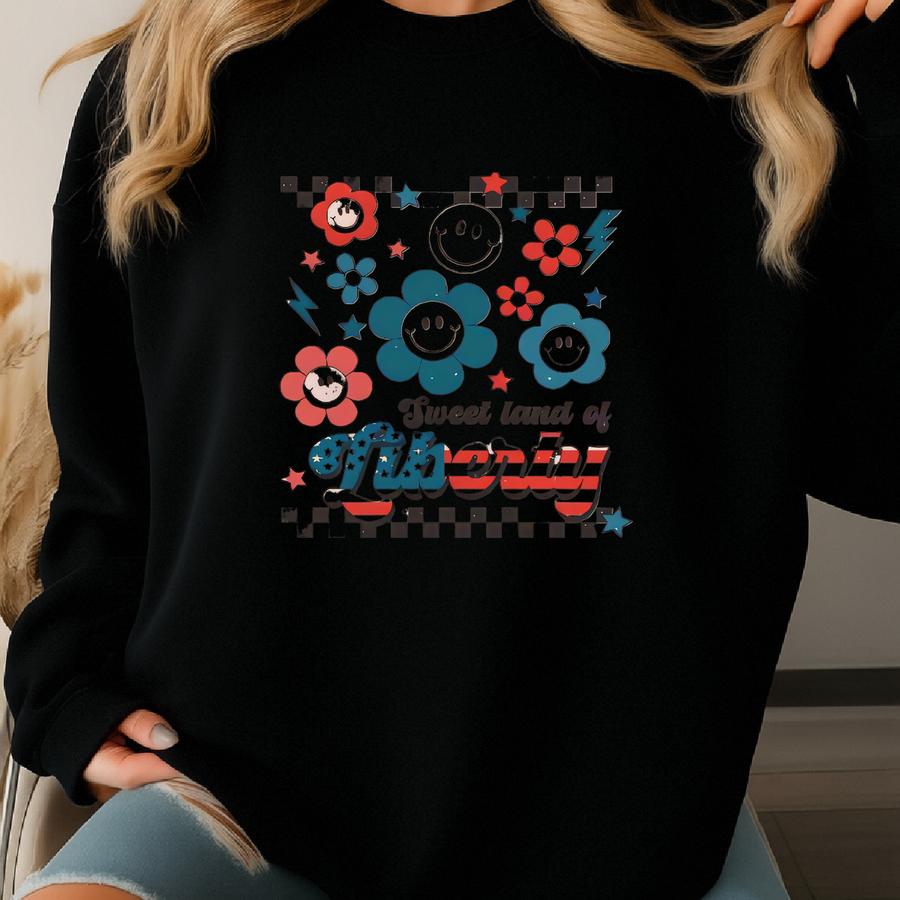 Custom Sweet Land Of Liberty Romper Sweatshirt, America Face Baby Romper, 4th Of July Hippie, Cute Baby , Gift Boys And Girls Sweatshirt