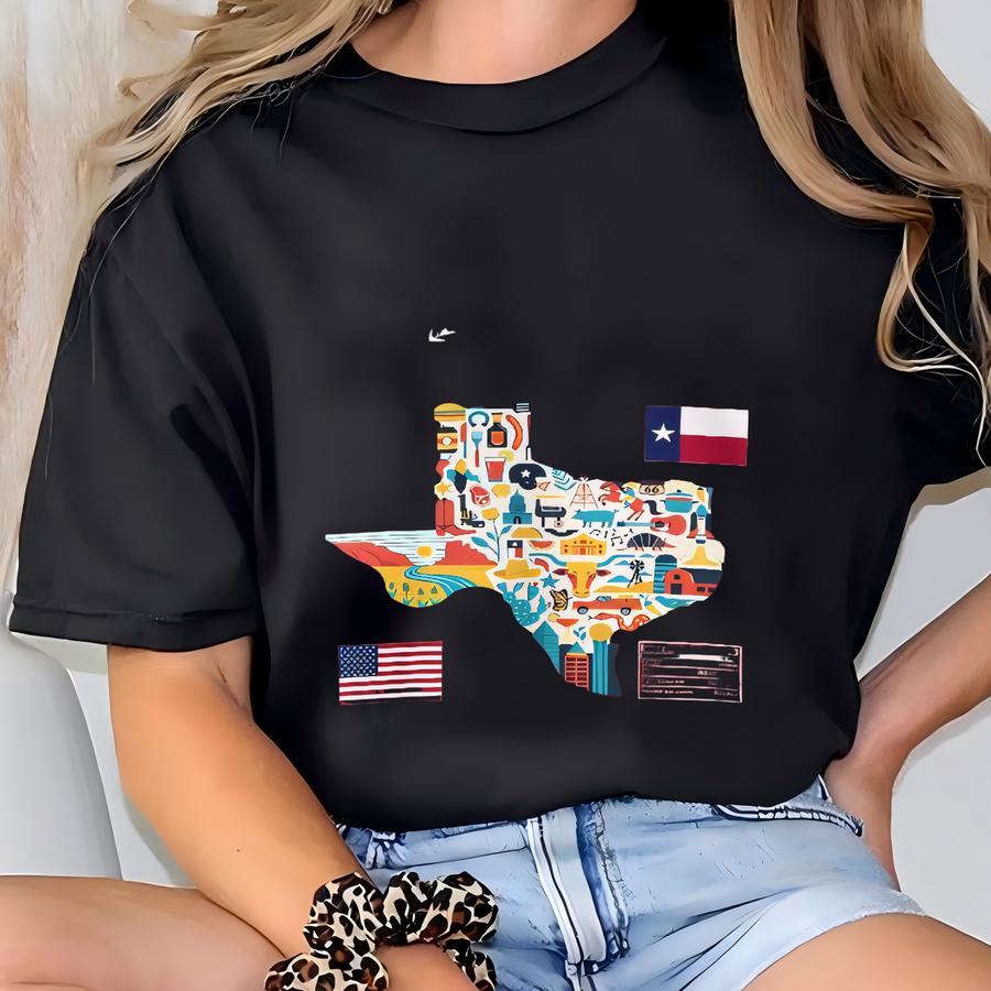 Texas State Map - Unisex Sweatshirt, Art Print, Sweatshirt, Hoodie, Shirt, T Shirt, Hoodie, Tee, Gift, Vintage Shirt T-shirt