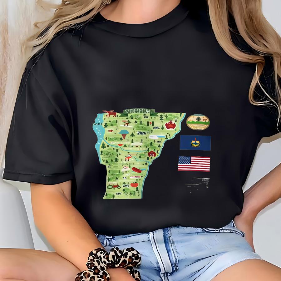 Vermont State Map - Unisex Sweatshirt, Art Print, Sweatshirt, Hoodie, Shirt, T Shirt, Hoodie, Tee, Gift, Vintage Shirt T-shirt