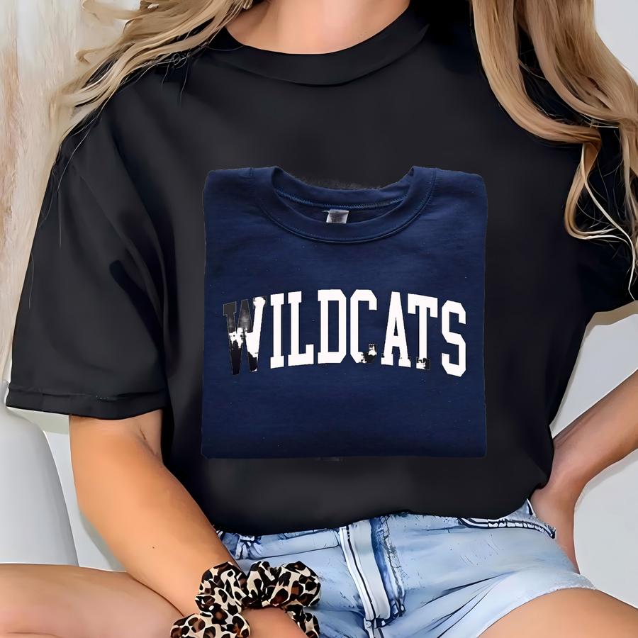 Wildcats Svg, Png ,dxf, Jpg, Eps, Wildcats Arched Varsity Shirt Sublimation, Wildcats School Mascot , Wildcats Team Spirit T-shirt