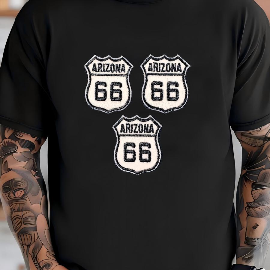 3-pack Arizona Route 66 Patch - Mini Highway Sign Badge 1-3/8 T-shirt