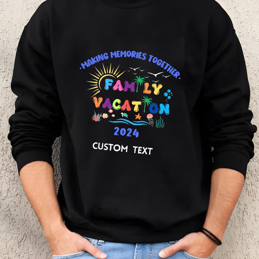 Family Vacation 2025 Matching Shirts, Beach Outfit, Making Memories Together Tee, Custom Family Travel T-shirt, Summer Vacation Group Shirt Sweatshirt