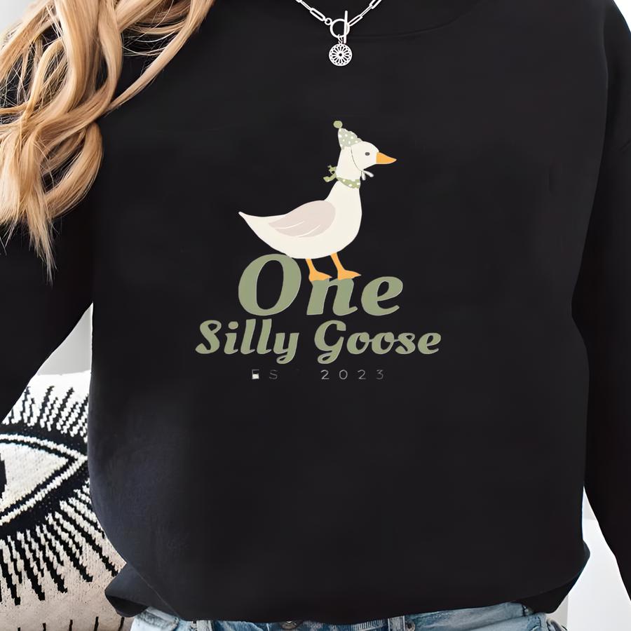 One Silly Goose Shirt, 1st Birthday Party Shirt, One Silly Goose Birthday Shirt, One Year Old Shirt, 1 Year Old Birthday Gift, Birthday Tee Sweatshirt