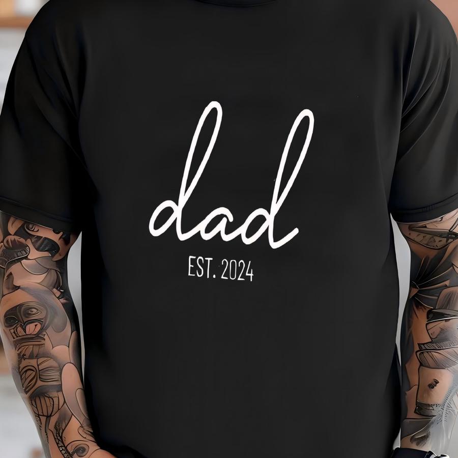 Custom 'dad Est 2024' Shirt: Personalized Children's Names Sve Tee T-shirt