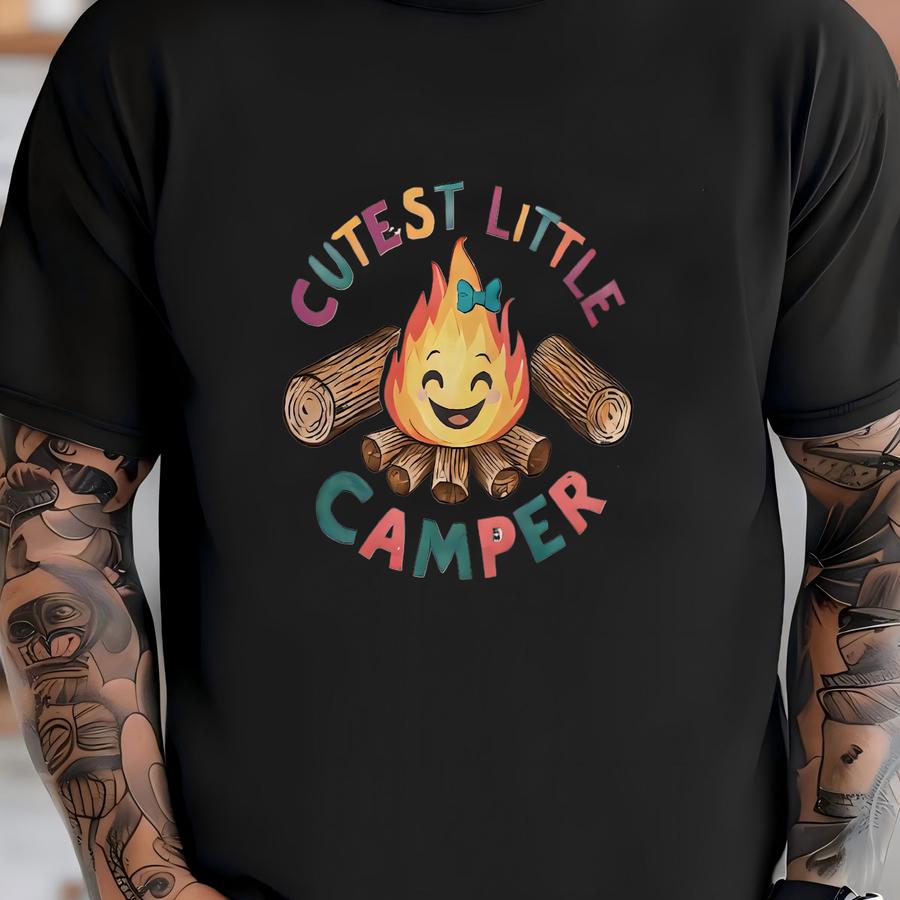Cutest Little Camper Baby Romper Sweatshirt, Cute Campfire Bodysuit, Baby Romper, Baby Shower Gift, Baby Announcement, Camping Clothes T-shirt