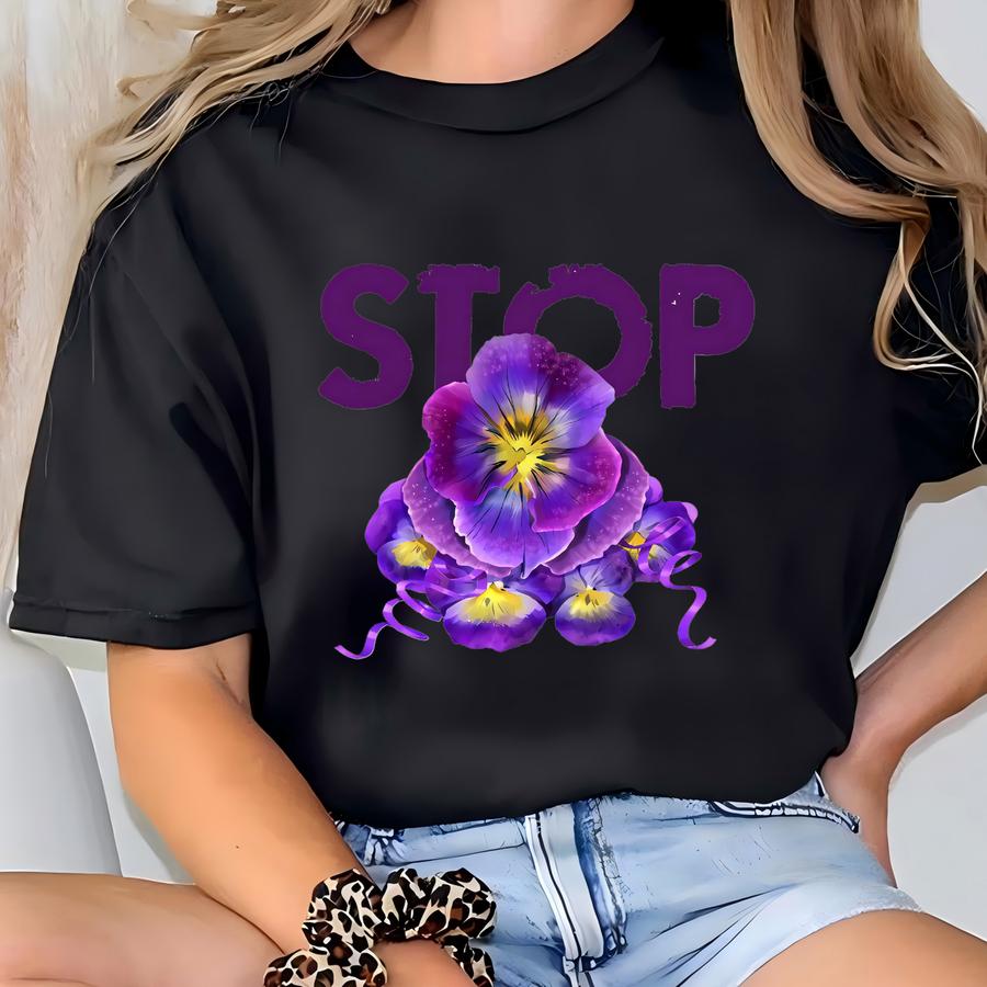 Domestic Violence Awareness Shirt, Purple Ribbon Hoodie, Family Domestic Violence Awareness Tees, Stop Domestic Violence Awareness Tshirt T-shirt