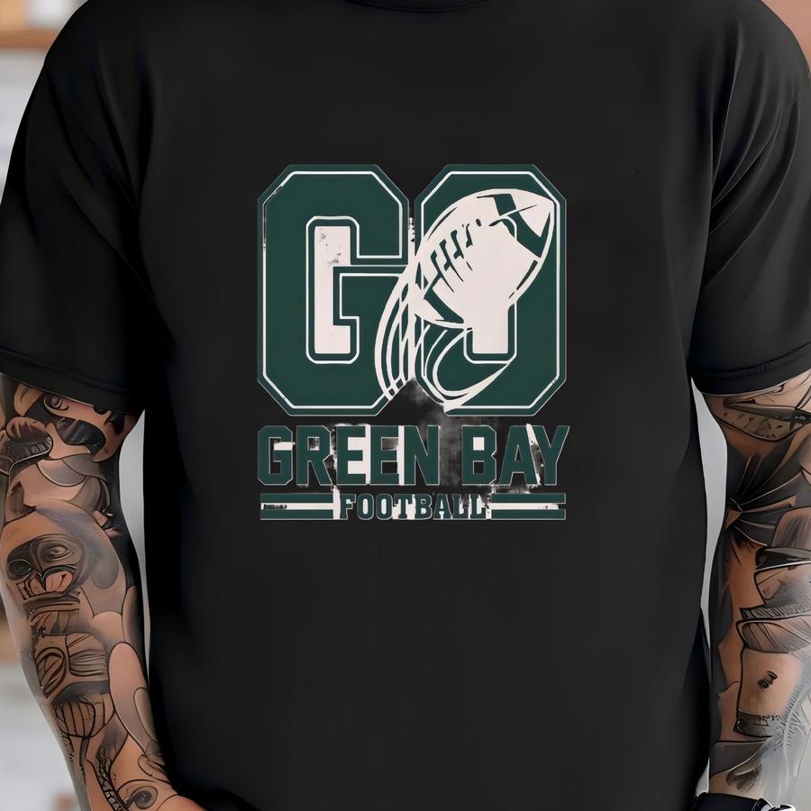 Go Green Bay Football Vintage Comfort Color Tshirt, Green Bay Football Team Shirt, Lets Go Green Bay Tee, American Football Gameday Shirt T-shirt