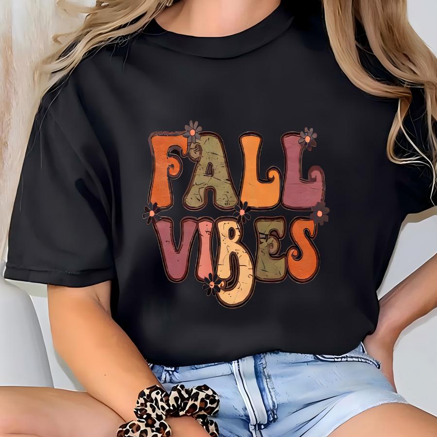 Retro Fall Vibes Shirt, Fall Vibes Sweatshirt, Autumn Hoodie, Pumpkin Tee, Pumpkin Spice Shirt, Fall Gift T-shirt