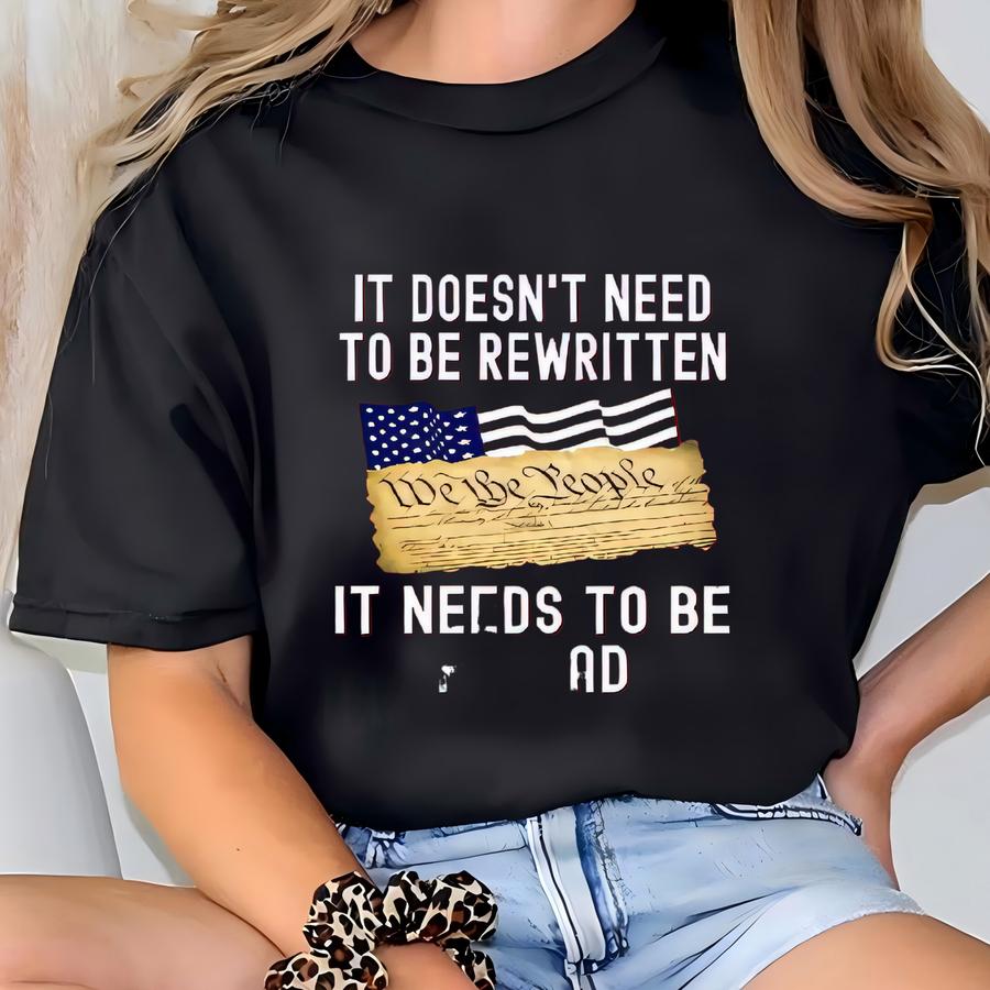 1776 Reread Not Rewritten, 4th Of July Patriotic Design Png, Svg, Cut File. Independence Day Graphic. Red, White, Blue, Sublimation, Holiday T-shirt