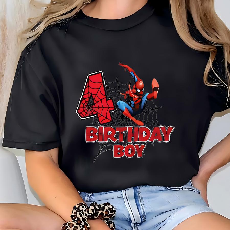 Custom Spider Birthday Boy Girl Family Shirt, Spider Family Matching Shirt, Spider Dad, Spider Mom Shirt, Marvel Spiderman Family Spidey Tee T-shirt