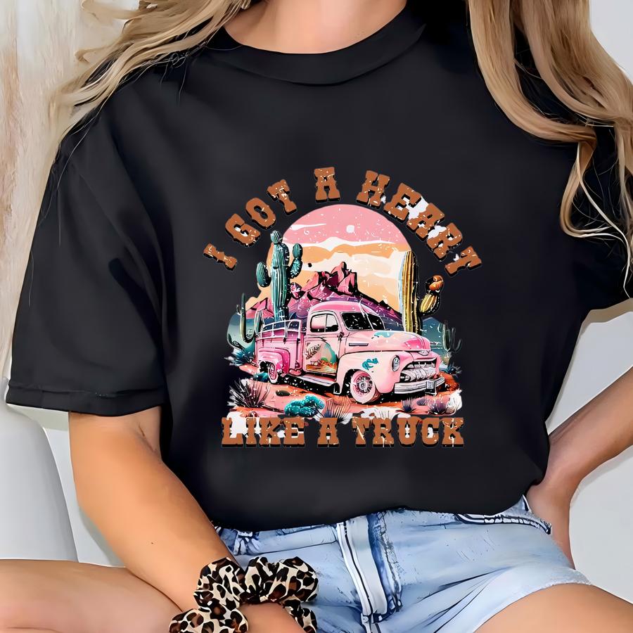 Heart Like A Truck Sweatshirt: Western Country Music Unisex Top T-shirt