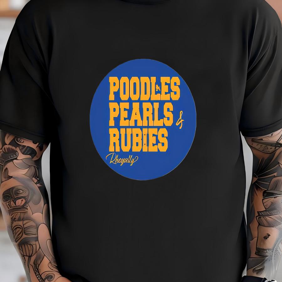 Poodles Pearls - Sticker T-shirt
