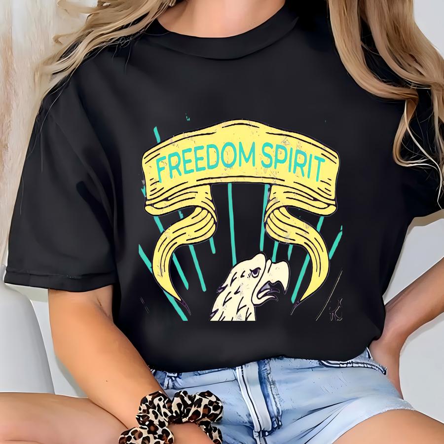 Women's Motorcycle Tank Top: Eagle Biker Girl Shirt T-shirt