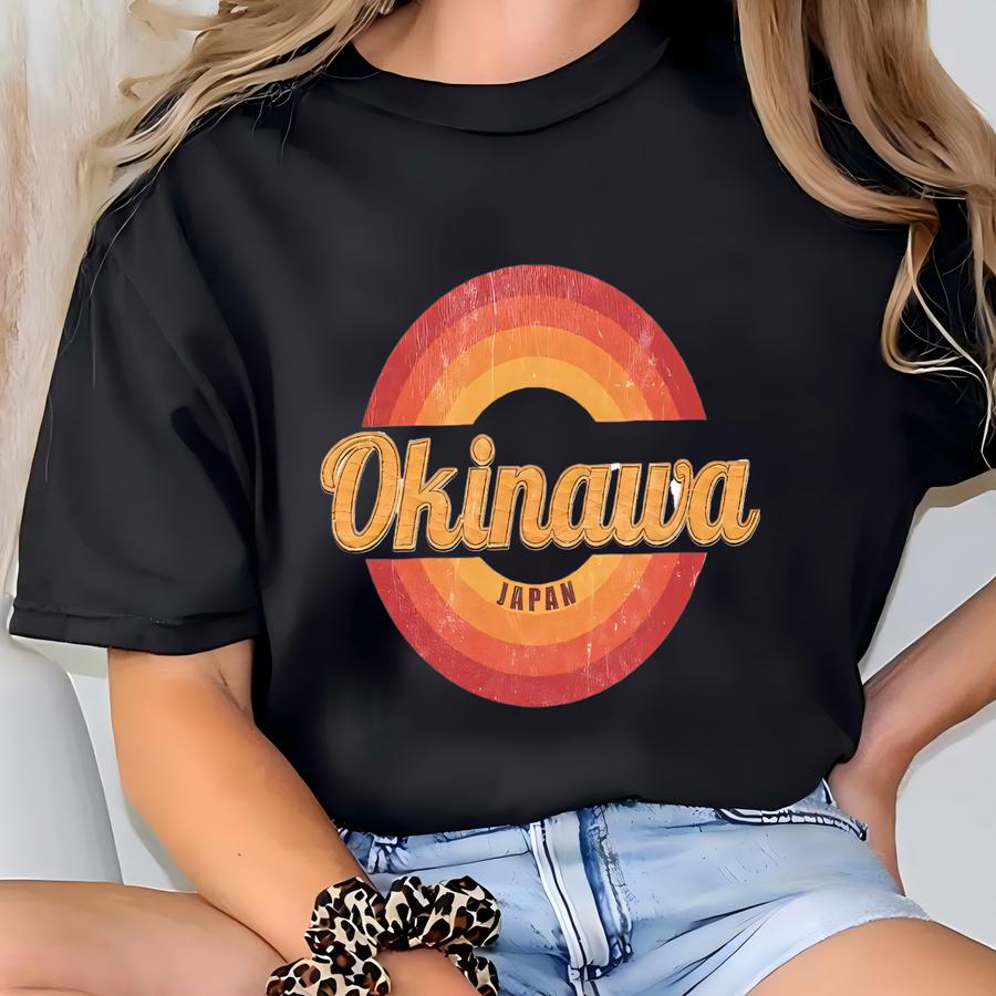 Retro Okinawa Hoodie: 70s Style Japan Souvenir T-shirt