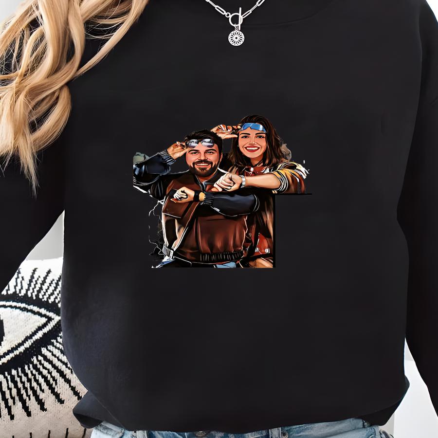Custom 'back To The Future' Portrait From Photo: Unique Family Gift (digital Download) Sweatshirt