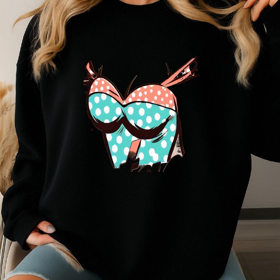 Vintage Retro 50s Pin-up Beach Girl Tee, Lady Pinup, Tropical Beach Club Everyday Tee, Pinup Bikini Girl, Beach Tee Sweatshirt