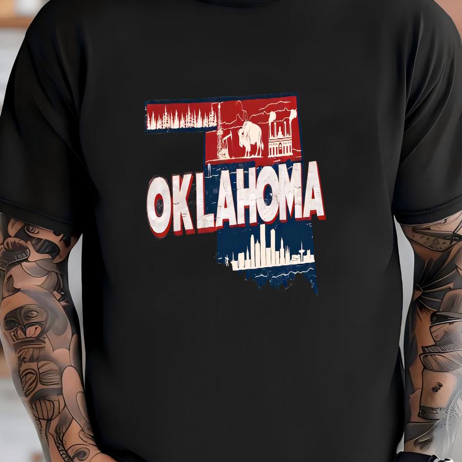 Oklahoma State T Shirt, Oklahoma Lover Gift Tee, Oklahoma State Map Tshirt, Family Travel Sweatshirt, Home State Sweater,oklahoma Trip Gifts T-shirt