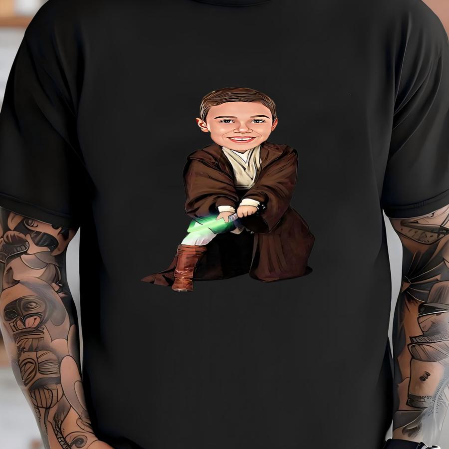 Custom Star Wars Family Portrait: Personalized Superhero Kid Gift (digital Art) T-shirt