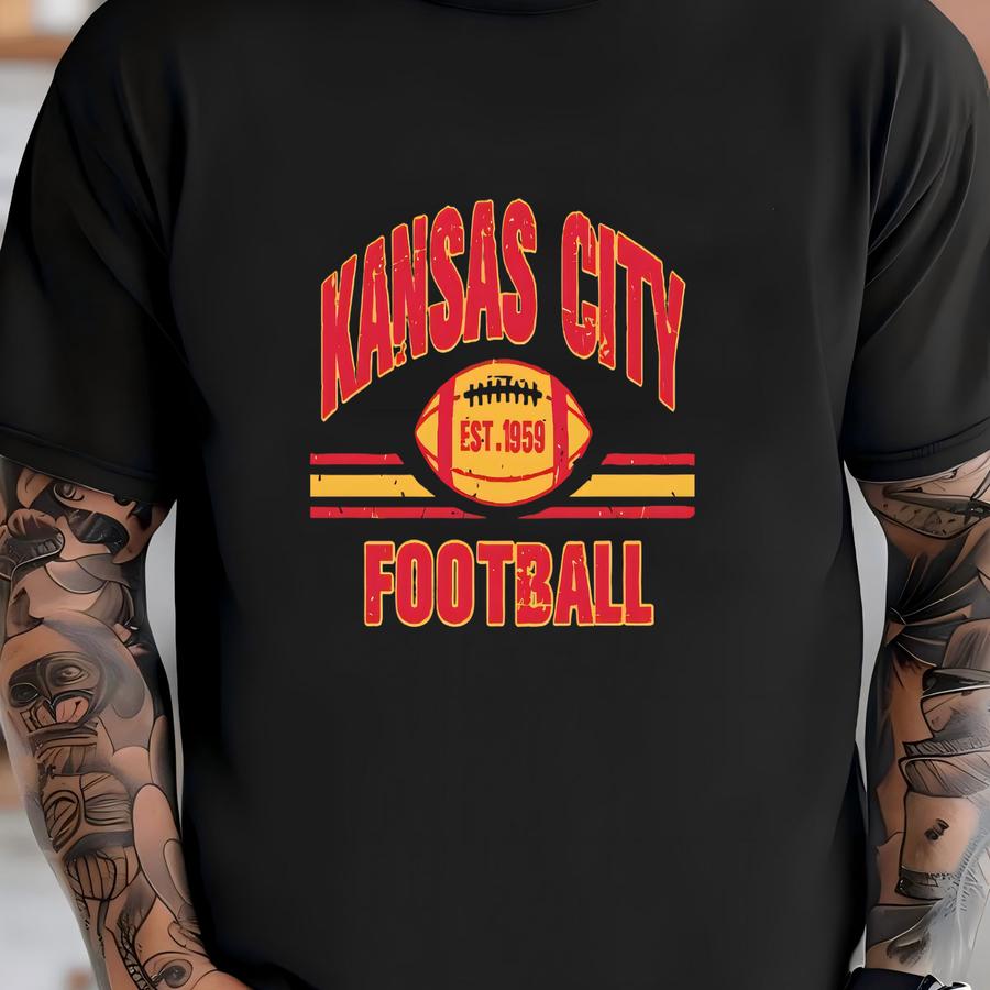 Kansas City Football Est 1959 Vintage 90s Comfort Color Tshirt, Kansas City Football Team Shirt, Football Gameday Shirt, Ks Sports Tee T-shirt
