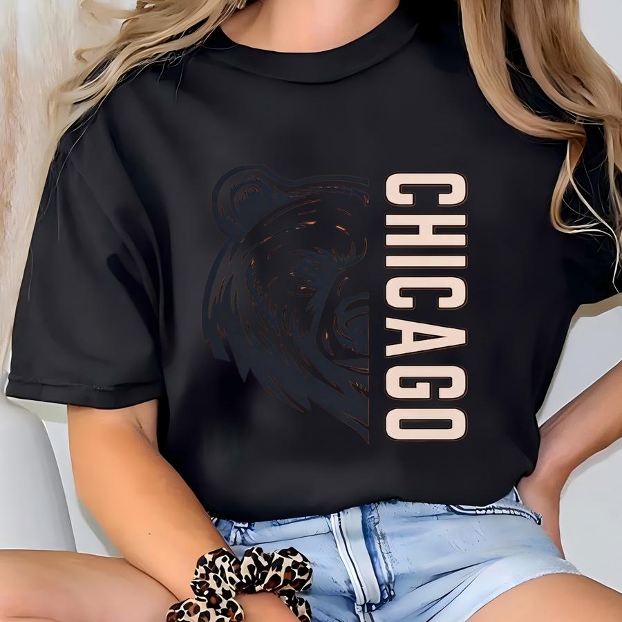 Chicago Football Shirt, Bear Football Gameday Shirt, Chicago Football Apparel, Gameday Apparel, Retro Chicago Football Gift, Bear Fan Gift T-shirt
