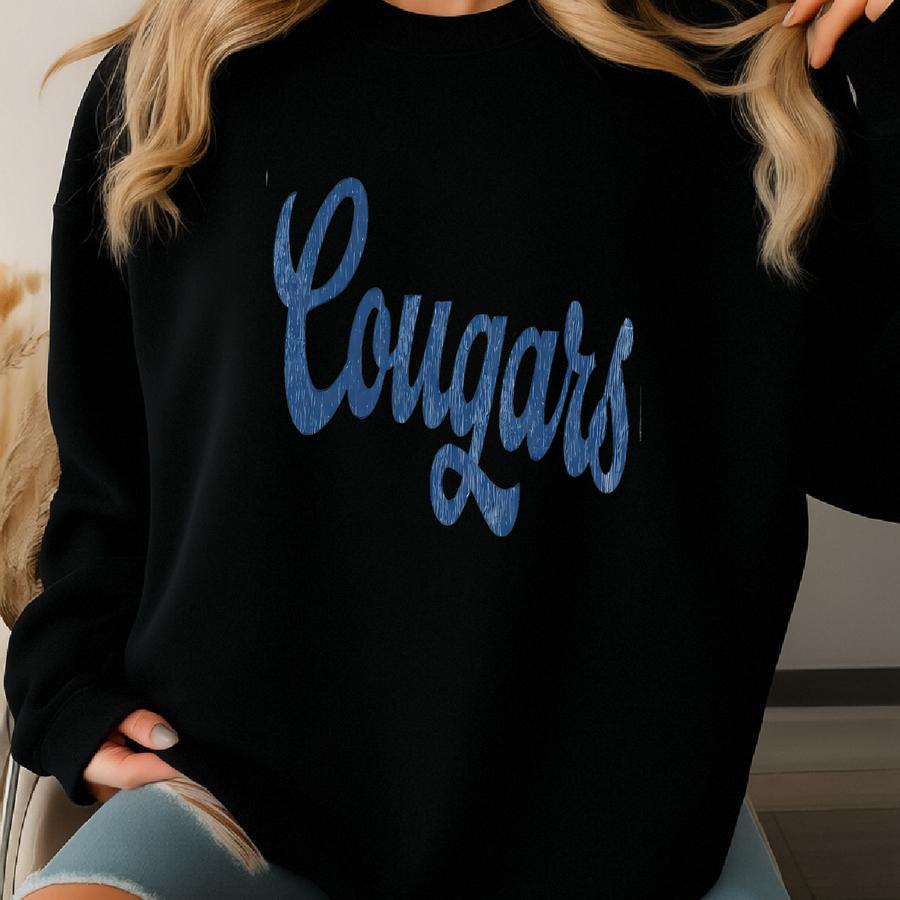 Cougars Sweatshirt Cougars Hoodie Cougars Game Day Apparel Custom Cougars Spirit Wear Sweatshirt