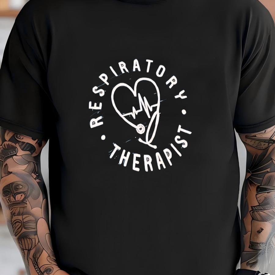 Respiratory Therapist Long Sve Shirt: Heartbeat Stethoscope Graphic Tee, 12446 T-shirt