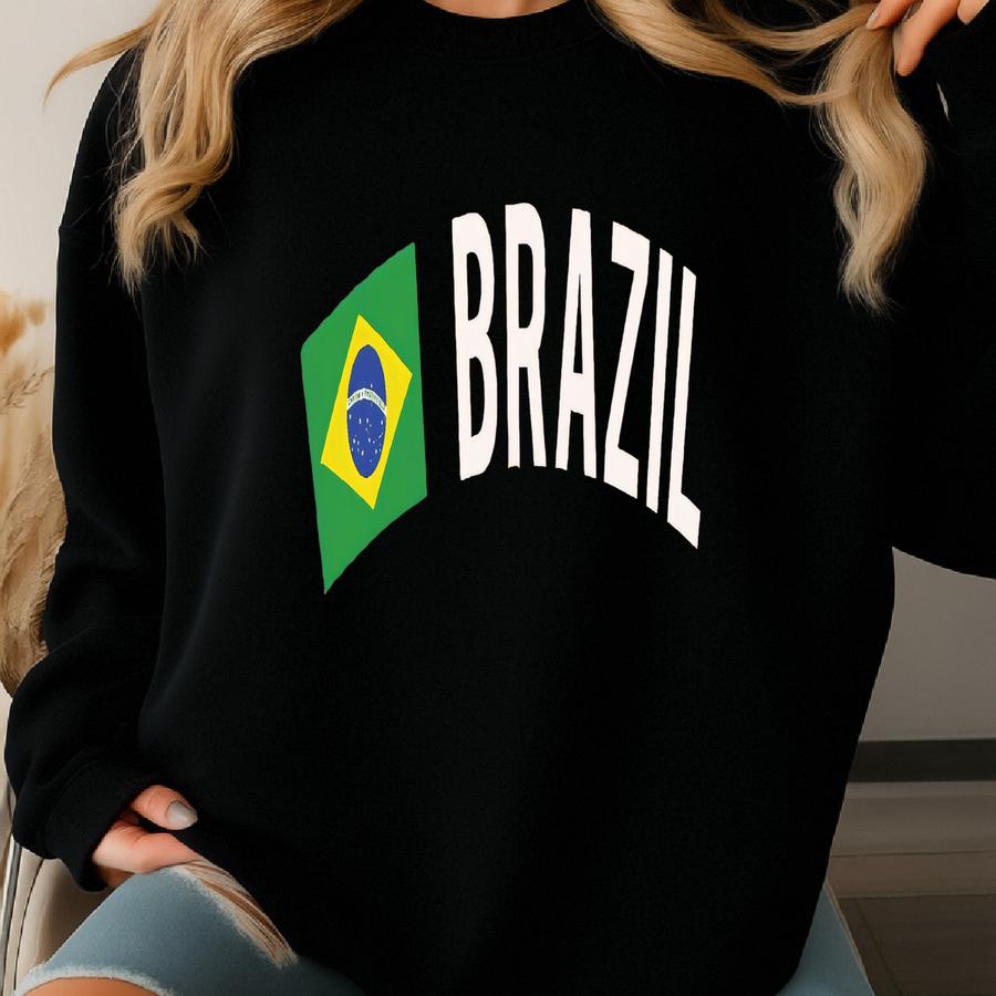 Brazil Shirt, Sweatshirt, Hoodie, Long Sve, Tank Top, Youth Tee Gift Brazil Flag, Travel, Brazil Capital Sao Paolo Sweatshirt