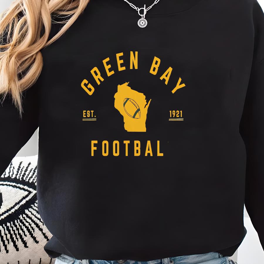 Green Bay Football Shirt, Packer Football Gameday Shirt, Green Bay Football Apparel, Packer Fan Shirt, Retro Green Bay Football Gift Idea Sweatshirt