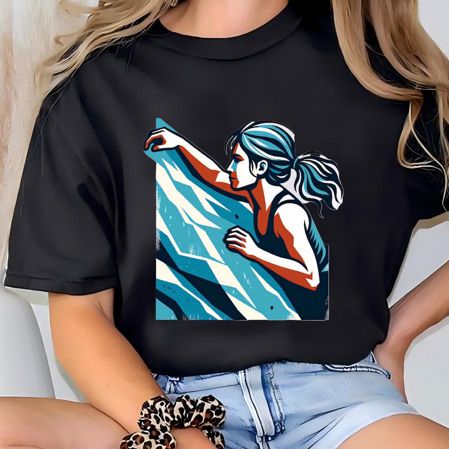 Rock Climbing Shirt. Climber Gift. Rock Climbing Tee. Female Climber Shirt. Female Climber Gift. Climbing Apparel. Summit Shirt #fc243 T-shirt