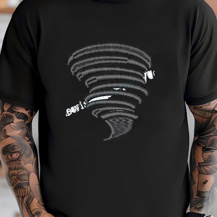 3d Puff Tornado Y Design - Twister Y - Funnel Cloud - Cyclone Y - Storm Chasers - Puff Foam Y Design T-shirt