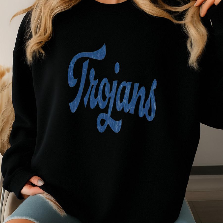 Trojans Sweatshirt Trojans Hoodie Trojans Game Day Apparel Trojans Spirit Wear Trojans School Mascot Sweatshirt