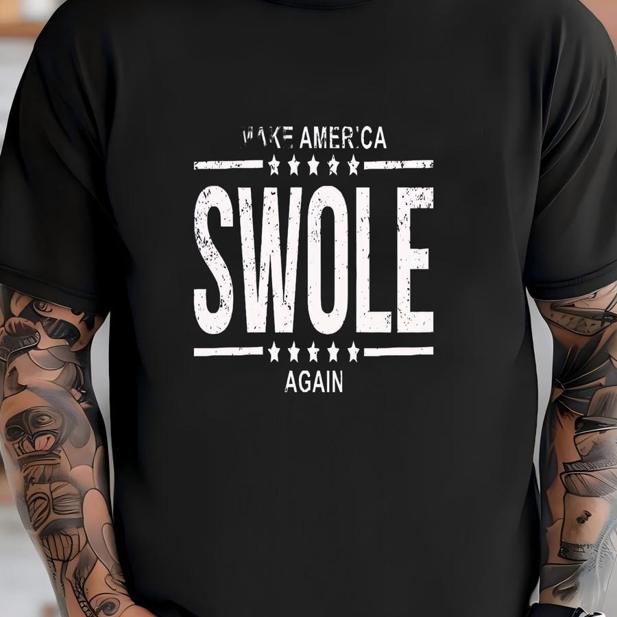 Make America Swole Again, Squat Bench Deadlift, Lift Heavy Tee, Weightlifting Tshirt, Funny Powerlifting Shirt, Workout Gift, Gym Motivation T-shirt