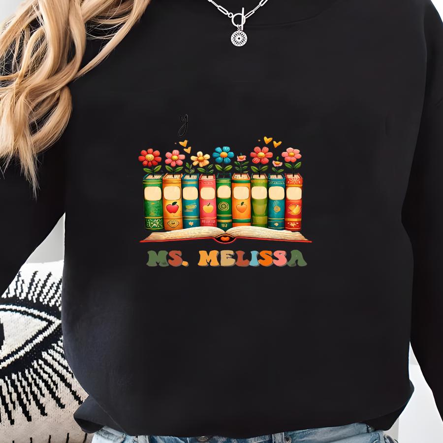 Teacher Tee Personalized, Teacher Canvas Tee,custom Teacher Tee, Floral Tee,teacher Appreciation Gift,wildflower Teacher Sweatshirt