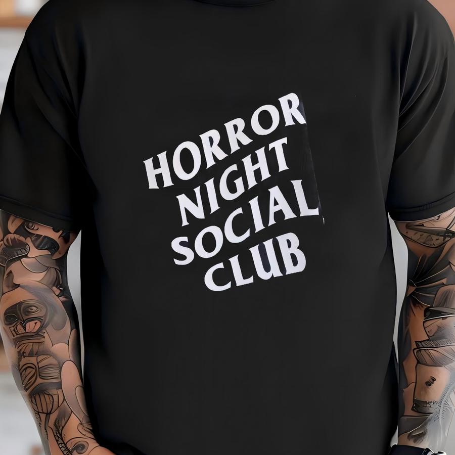 Horror Night Social Club Hoodie | Halloween Horror Nights Hoodie | Halloween Graphic Tee T-shirt