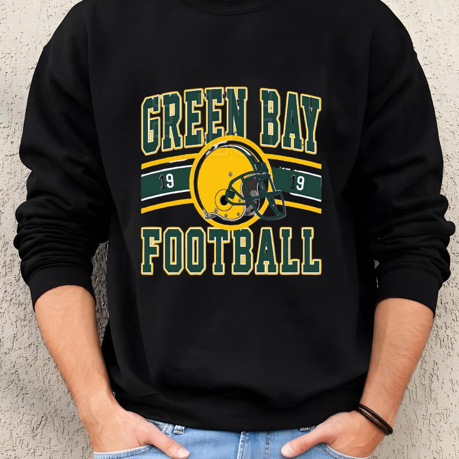 Green Bay Football Vintage Sweatshirt T-shirt,retro Green Bay Packer Varsity Crewneck Sweatshirt,green Bay Long Sve,packer Fan Gift Flc5 Sweatshirt