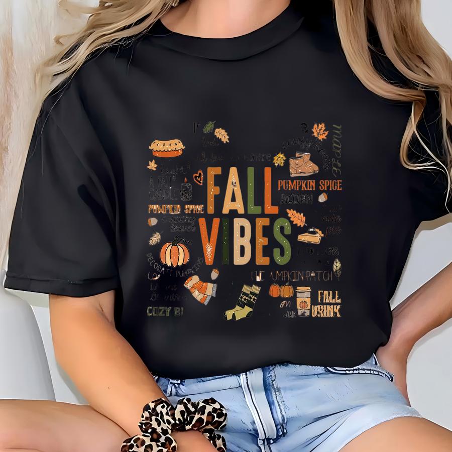 Fall Vibes Sweatshirt, Fall Shirt, Fall Vibes Shirt, Autumn Shirt, Pumpkin Shirt, Thanksgiving Shirt, Spooky Season Shirt, Fall Lover Gift T-shirt