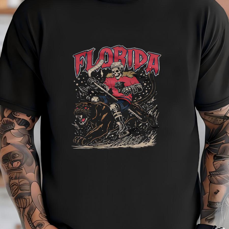 Florida Hockey Shirt - Graphic Tees - Skeleton Shirt - Premium Tee - Gift Shirt - Bootleg Shirt, Champ T-shirt