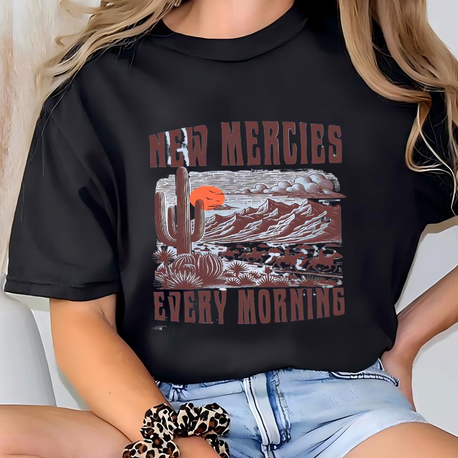 Western Christian Tshirt, Christian , Christian Western, Western Christian, Bible Verse Shirt, Bible Shirt, New Mercies, Mercy T-shirt