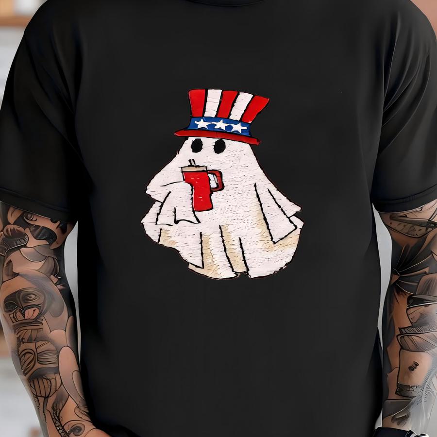4th Of July Ghost Hoodie,  Shirt, Celebrate 4th Of July Tee, Independence Day Shirt, Patriotic Shirt T-shirt