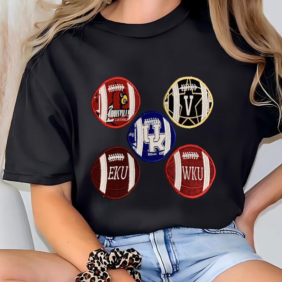 Cheering For Multiple Football Teams? We Have The Shirt You Need! Custom House Divided Tee Sweatshirt Hoodie Customized Wording 3-6 Teams T-shirt