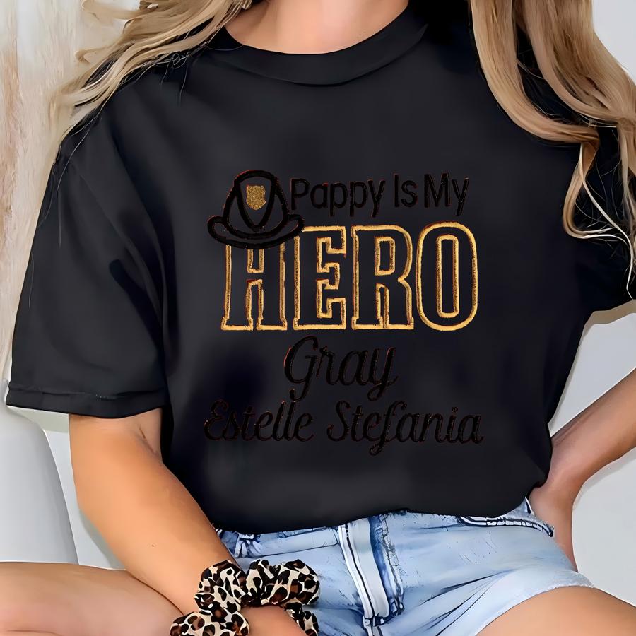 Custom Personalized Plush Minky Fireman Firefighter Theme Lovey With Ribbon Loop To Tie On A Pacifier Or Small Toy Pappy Is My Hero Optional T-shirt