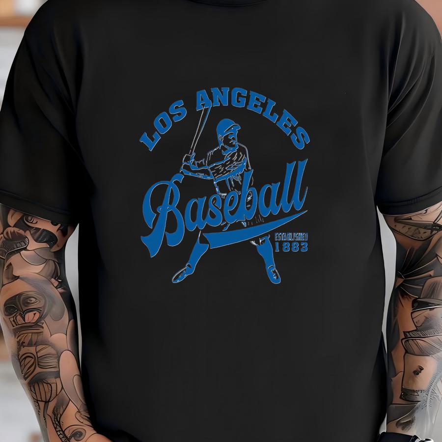 Los Angeles Baseball Vintage Est 1883 Comfort Color Unisex Tshirt, Los Angeles Baseball Gameday Shirt, La Sports Shirt, American Baseball T-shirt