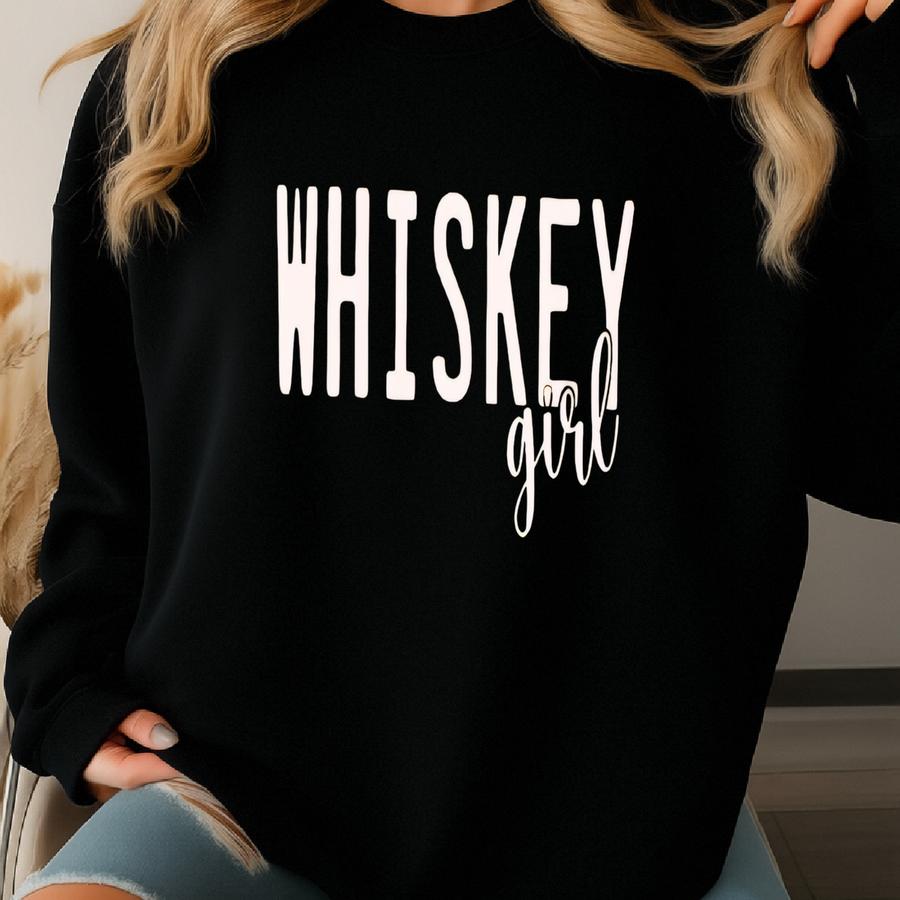 Whiskey Girl ® Sweatshirt Lightweight Crewneck Whiskey Lover Sweatshirt Premium Quality Soft Unisex Whiskey Sweatshirt Sweatshirt
