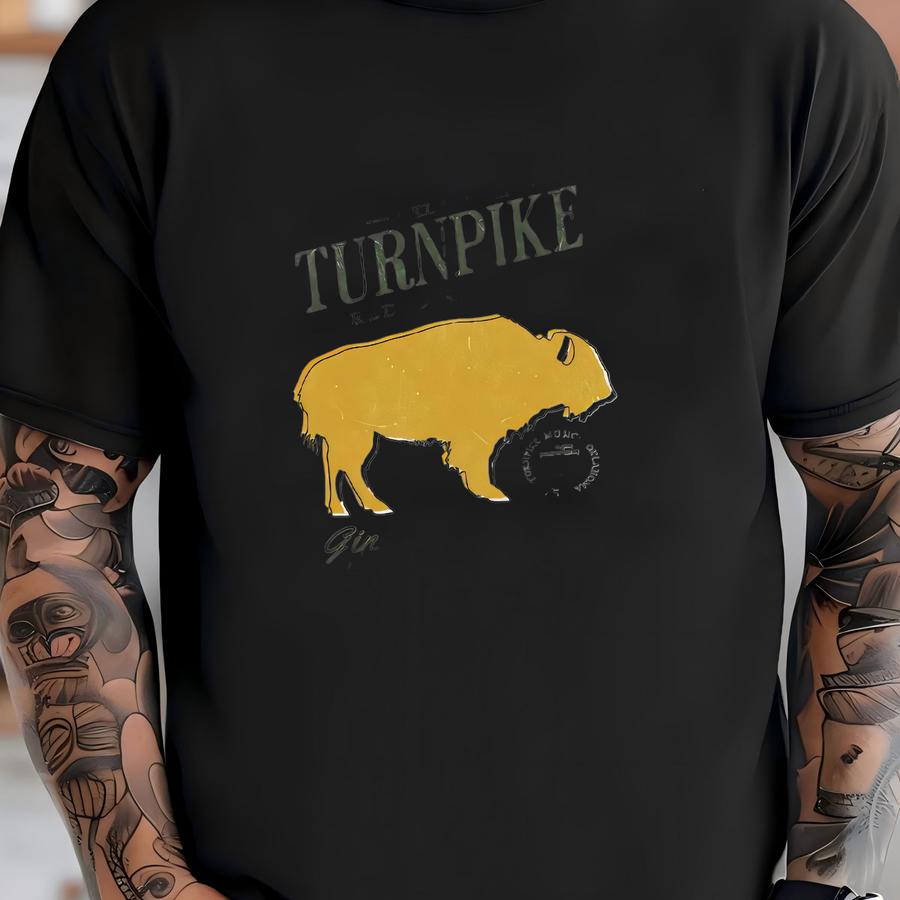Turnpike Music Vintage Buffalo Western Tee, Gin Smoke Lies, Oklahoma Red Dirt Concert Merch, Goodbye Normal Street, Honky Tonk, Tahlequah T-shirt