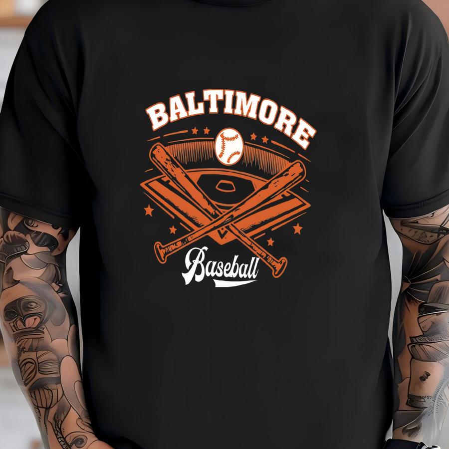 Vintage Baltimore Baseball Comfort Color Pepper Unisex Style Tshirt, Baltimore Baseball Gameday Retro 90s Shirt, Baltimore Sports Shirt T-shirt