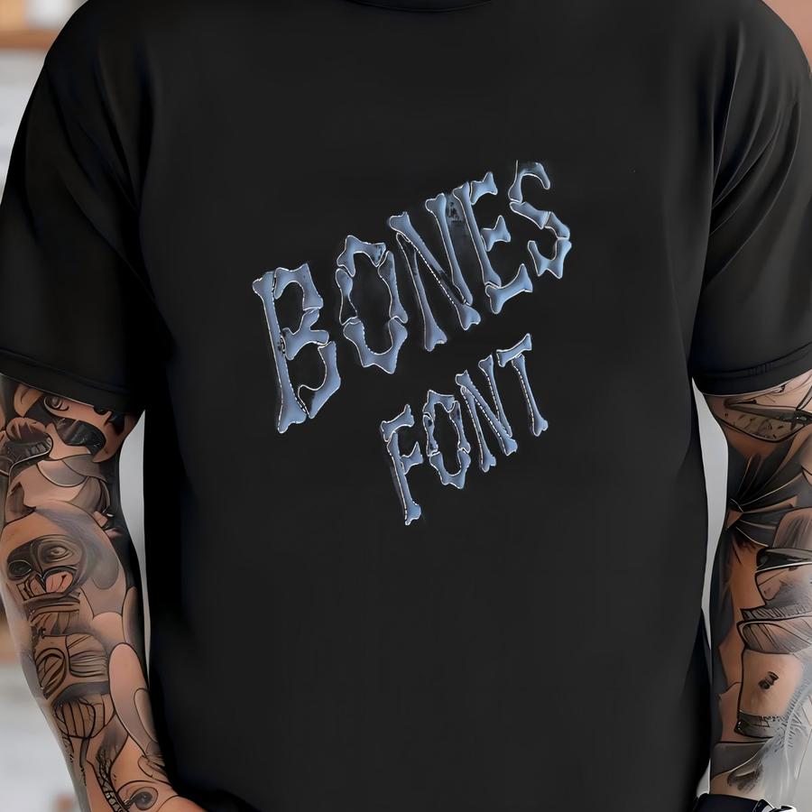 Collection Bones Y Font - Puffy Foam Machine Y - Halloween Y Design - Bx Font - Skeleton Font - 3d Puff, Embossed T-shirt