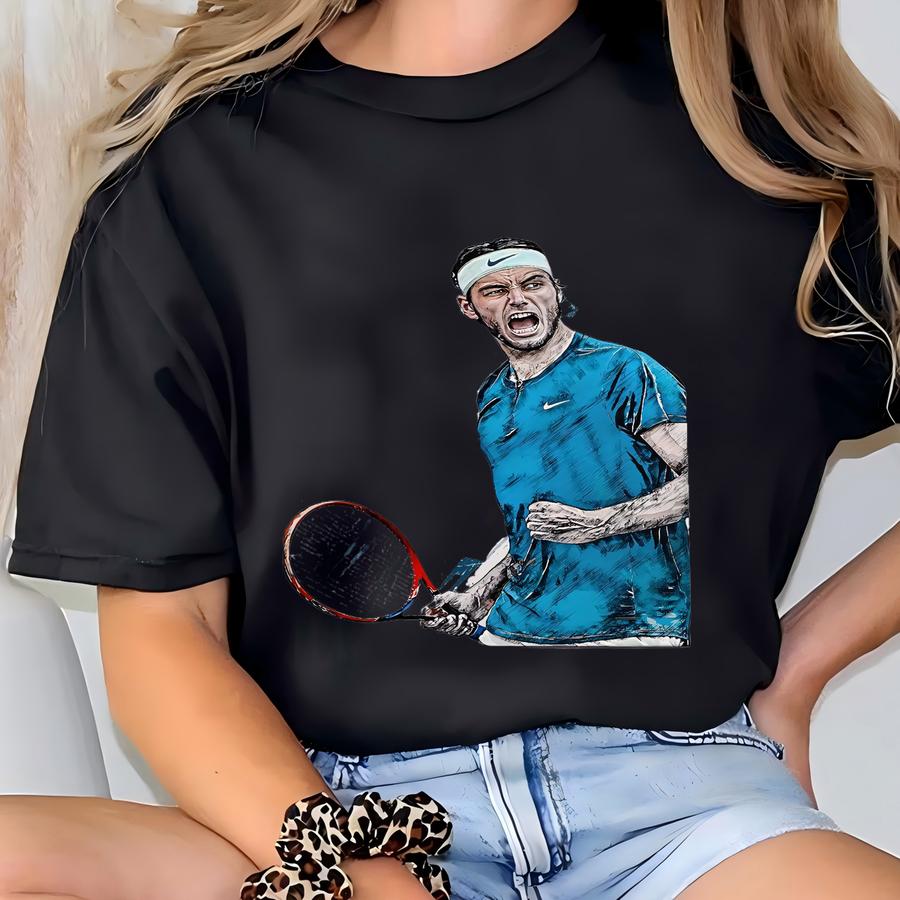 Taylor Fritz Poster Wall Art Print Tennis Player Poster Tennis Canvas Print Framed Poster Tennis Lover Gift Modern Sports Home Decor G94 T-shirt